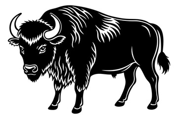 Bison Wildlife Outline Art