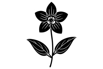 Delphinium Botanical Silhouette Sketch