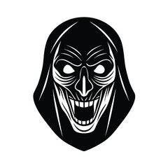 Isolated Horror Mask on White Background For Hallowen