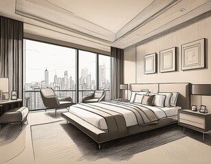 Simple Room with Full-Length Curtains