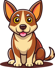 Cute dog sitting pose