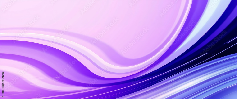 Poster abstract purple and blue swirling lines creating dynamic flowing design