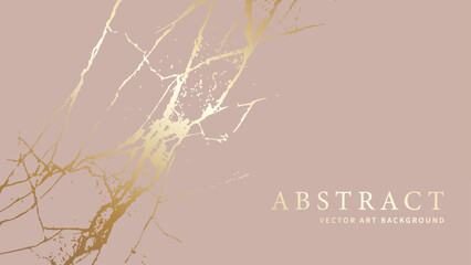 Abstract elegant design with gold pattern on pink background. Premium vector illustration for invitation, flyer, cover, luxe invite, business banner, prestigious voucher, social media, ads.
