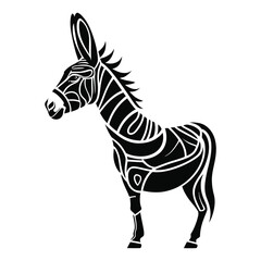 Cute Donkey silhouette Vector 