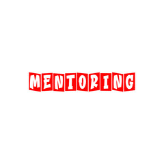 Mentoring word sign isolated on white background