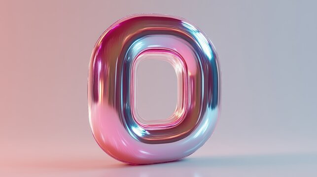 Shiny Metallic Letter D with Gradient Colors 3D Rendered Futuristic Design for Creative Proje