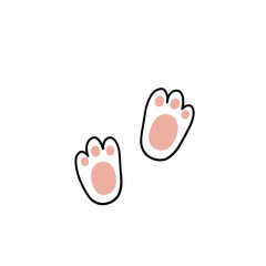 Bunny Footprints Illustrating Easter Celebration  