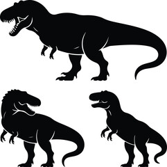 Dinosaur Silhouette Set | Prehistoric Animal Vector Pack Jurassic Dinosaur Silhouettes | T-Rex to Triceratops Collection