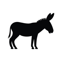 Cute Donkey silhouette Vector 