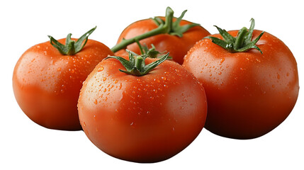 Fresh Red Tomatoes with Water Drops on Vine Healthy Food Photography