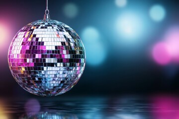 Obraz premium Disco ball is hanging from a string