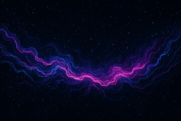 Abstract electric waves in space with purple and blue light streaks