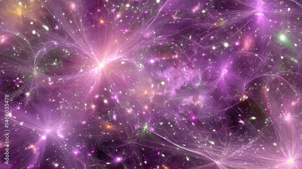 Poster Exploring the cosmic web of a pulsing universe resembling a vibrant neural network