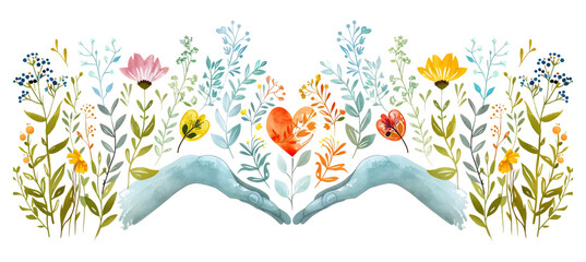 Obraz premium Gentle support compassion heart icon pastel outlines emphasizing softness nurturing relationships and creating a welcoming atmosphere with space for creative themes