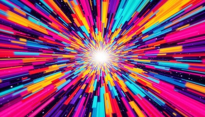 Vibrant Dynamic Abstract Illustration of Colorful Energy Explosion