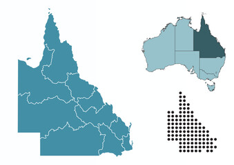 Set maps of Queensland state