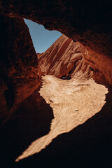 Obraz premium canyon archaeological remains Devil's Throat, Atacama Desert, Andes Mountains, San Pedro de Atacama, Chile,