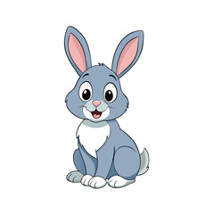 Playful Cartoon Rabbit Resting Under a Tree with Big Eyes and Happy Smile ? Peaceful Break
