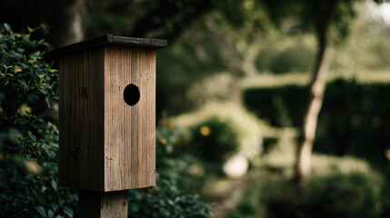 Charming Wooden Birdhouse: Beautifully Crafted Home for Birds, Rustic Garden Decor, Unique Bird Shelter, Natural Wood Design, Outdoor Bird Sanctuary, Backyard Haven.
