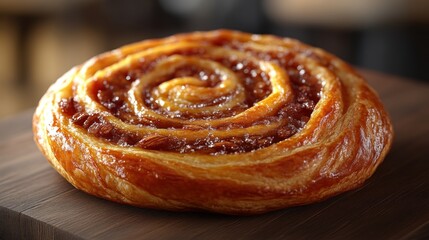 Delicious Spiral Pastry with Golden Crust and Sweet Filling Perfect for Breakfast or Snack Tim