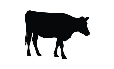 Cow silhouette, Silhouette of a cow, Cattle, Circuit, Farm, Bull, Black and white drawing by hand