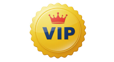 Isolated VIP Badge with Crown