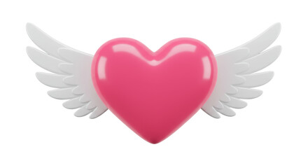 Isolated Heart With Wings