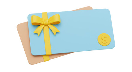 Isolated gift cards with bow