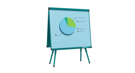 Isolated Presentation Board with Pie Chart