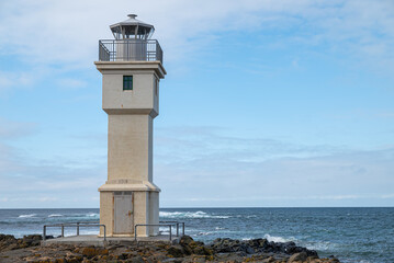 The lighthouse of town of Akranes in Iceland
