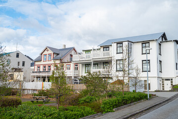 Obraz premium Buildings in city of Reykjavik in Iceland