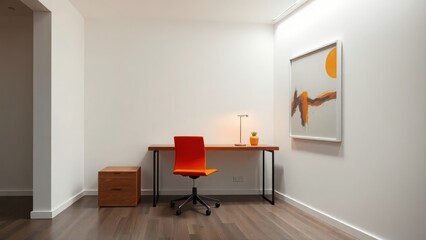 Fototapeta premium Minimal Office Design with Statement Chair