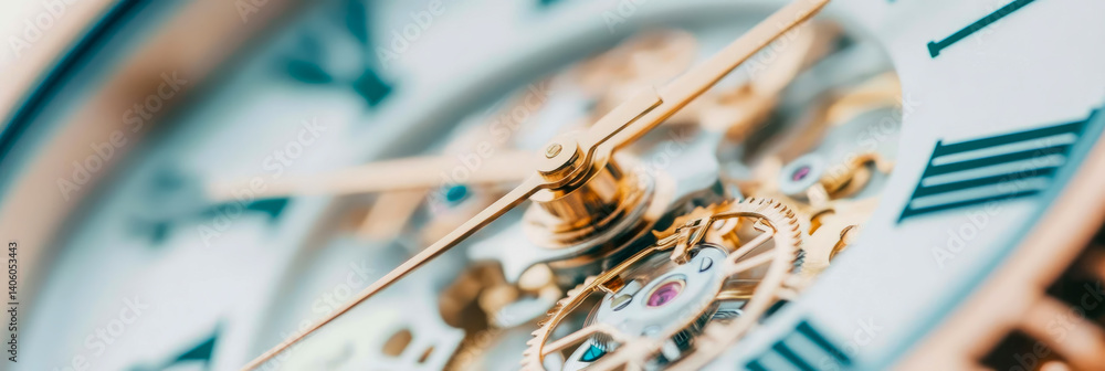 Poster timepiece mechanism: intricate precision of an open face watch movement