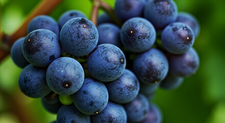 Luscious Purple Grapes Highlighted By Natural Soft Green Background