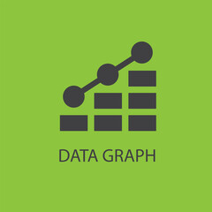 Growing graph icon, graph bars vector. color editable