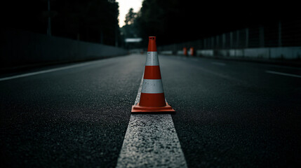 Road Cone Perspectives: Unique Angles, Traffic Safety Symbol, Abstract Cone Art, Construction Zone Icon, Orange Cone Design, Geometric Viewpoint, Highway Marker.
