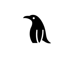 Obraz premium Charming black silhouette of a bird standing gracefully with a minimalist design perfect for engraved artwork or digital illustrations