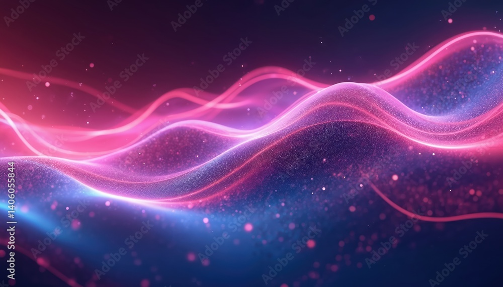 Poster abstract digital technology background dynamic wave gradient. futuristic digital backdrop of flowing