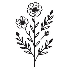 Simple daisy flower singleline art