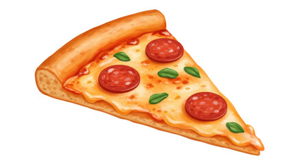 Isolated Pepperoni Pizza Slice