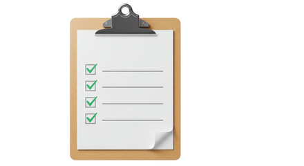 Isolated Checklist with Check Marks