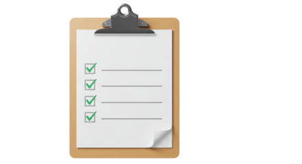 Isolated Checklist with Check Marks
