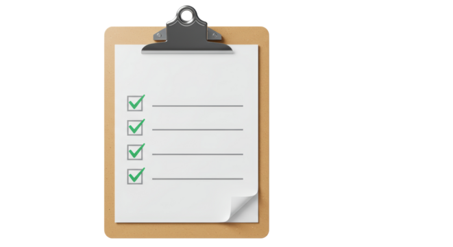 Isolated Checklist with Check Marks