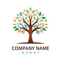 Obraz premium Colorful tree logo design