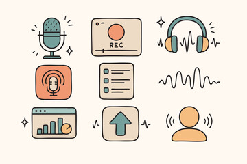 Doodle Set for Podcast Creation