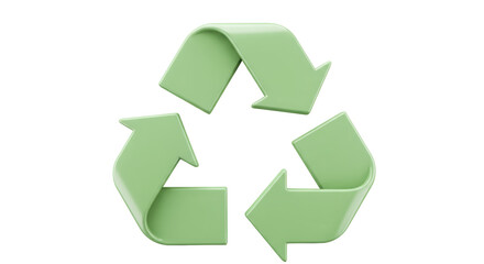 Obraz premium Isolated recycling symbol with green arrows
