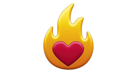 Isolated Heart and fire