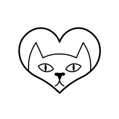 cat with heart