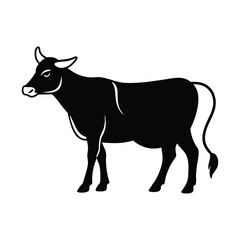 silhouette of cow with swishing tail