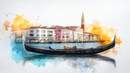 Grand Canal and Rialto Bridge: Summer Sky Oil Painting